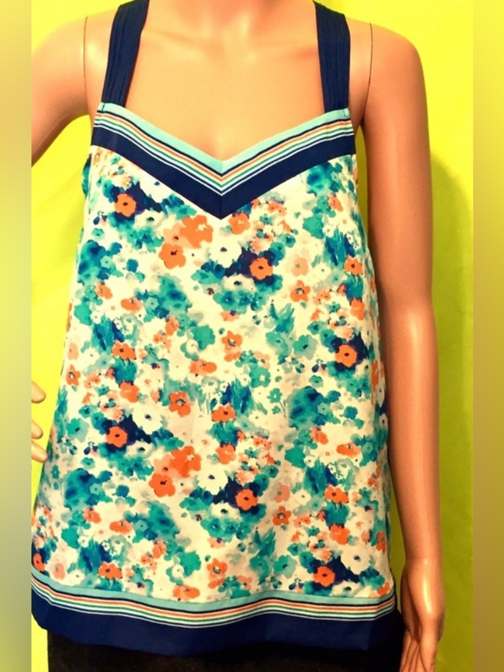 LC Lauren Conrad Floral Crossed Back Tank Cami